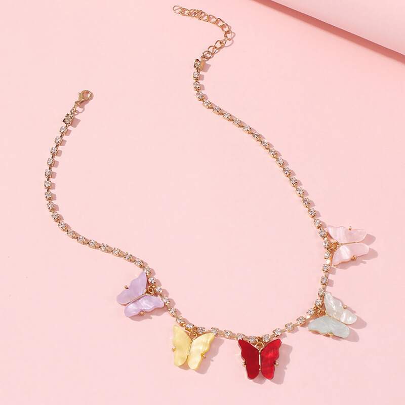

Butterfly Decor Necklace, Multicolor