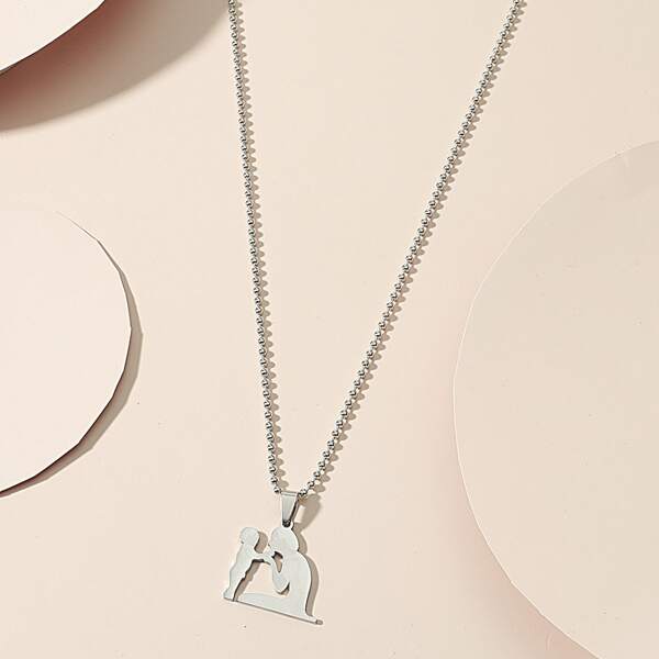 

Figure Charm Necklace, Silver