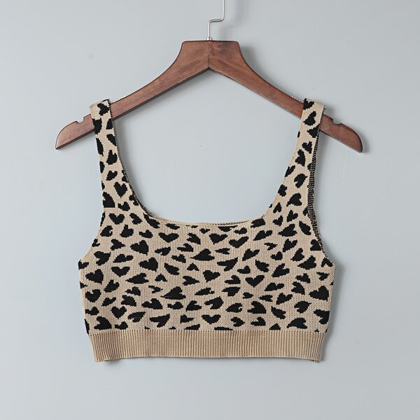 

Graphic Pattern Crop Knit Top, Multicolor