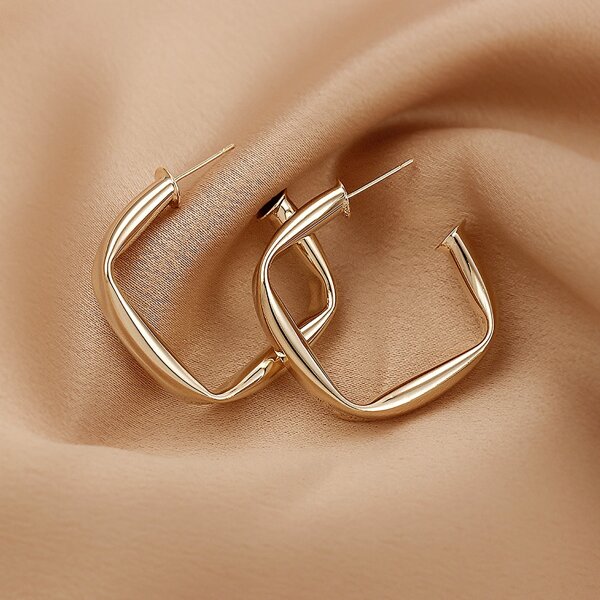 

Cuff Hoop Earrings, Gold