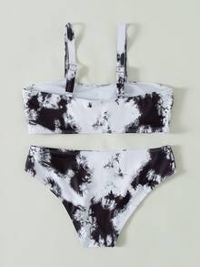 Conjunto de bikini con estampado de mármol al azar - Multicolor - Ver 2