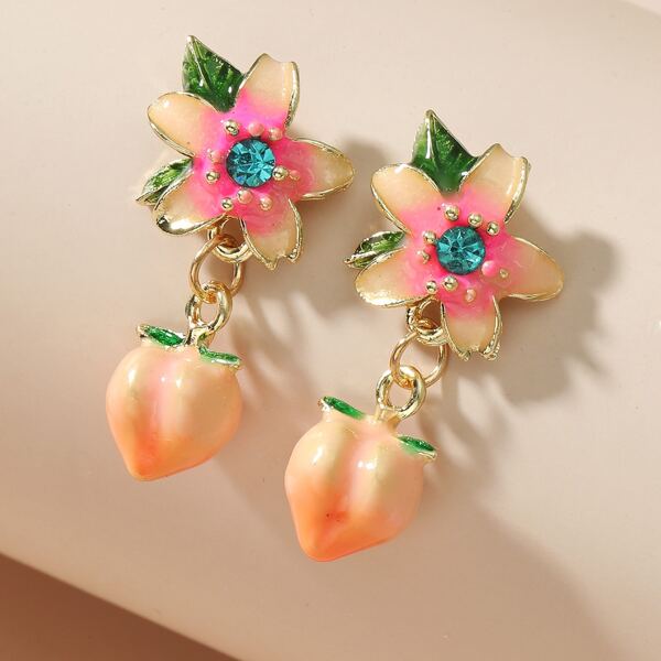 

Fruit Decor Drop Earrings, Pink