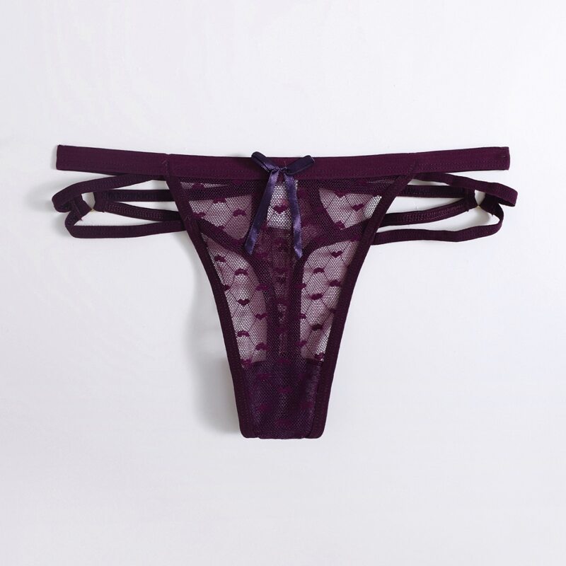 

Heart Lace Cut Out Panty, Purple