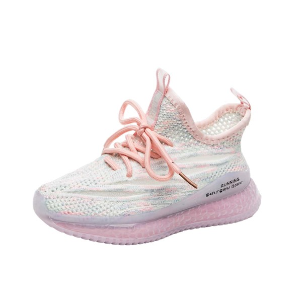 

Girls Letter Graphic Lace-Up Front Sneakers, Pink