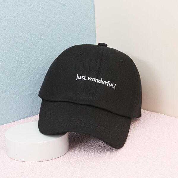 

Men Letter Embroidered Baseball Cap, Black
