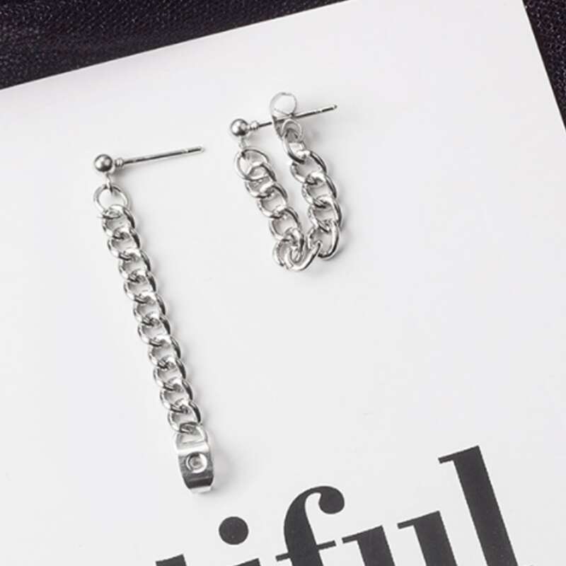 

Chain Drop Earrings, Silver
