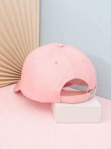 Gorra De Béisbol De Moda Estilo Y2k Con Etiqueta De Pu Simple Unisex, Adecuada Para Actividades Diarias Al Aire Libre, 1 pieza - Rosa - Ver 2