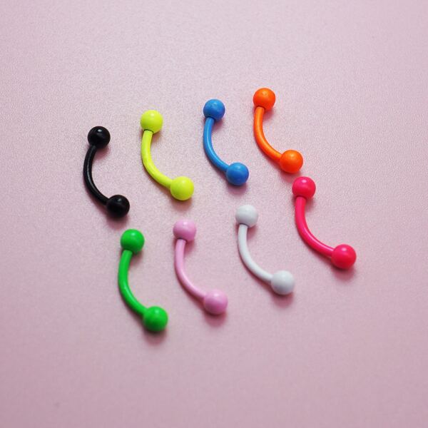 

8pcs Minimalist Labret Lip Ring, Multicolor