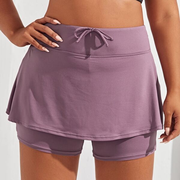 

Plus Super Elastic Solid Sports Shorts, Maroon