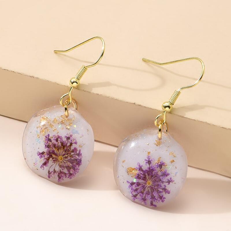 

Flower Drop Earrings, Multicolor