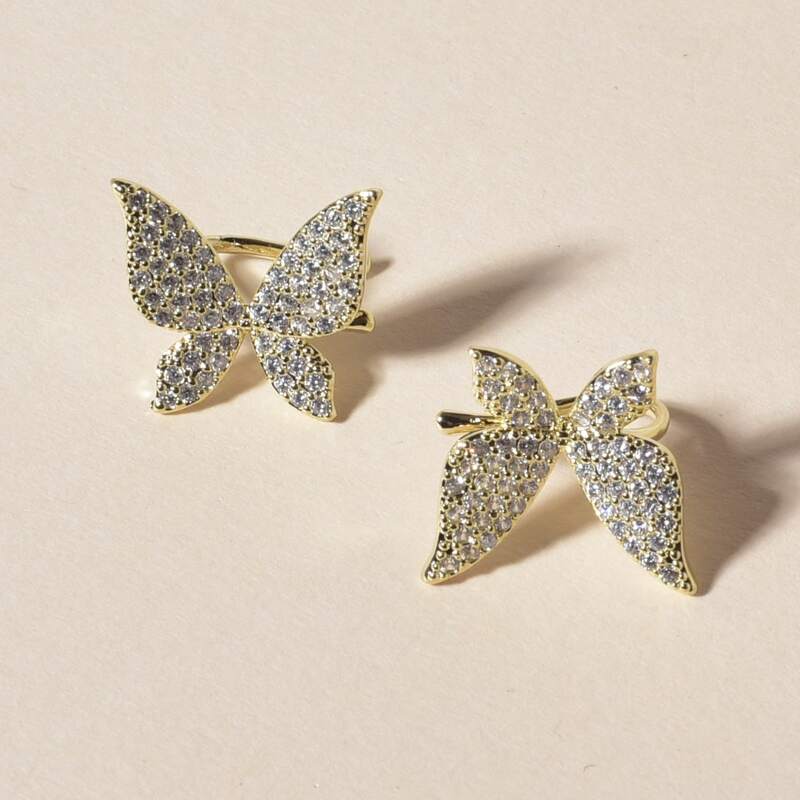 

Rhinestone Butterfly Design Earrings, Multicolor