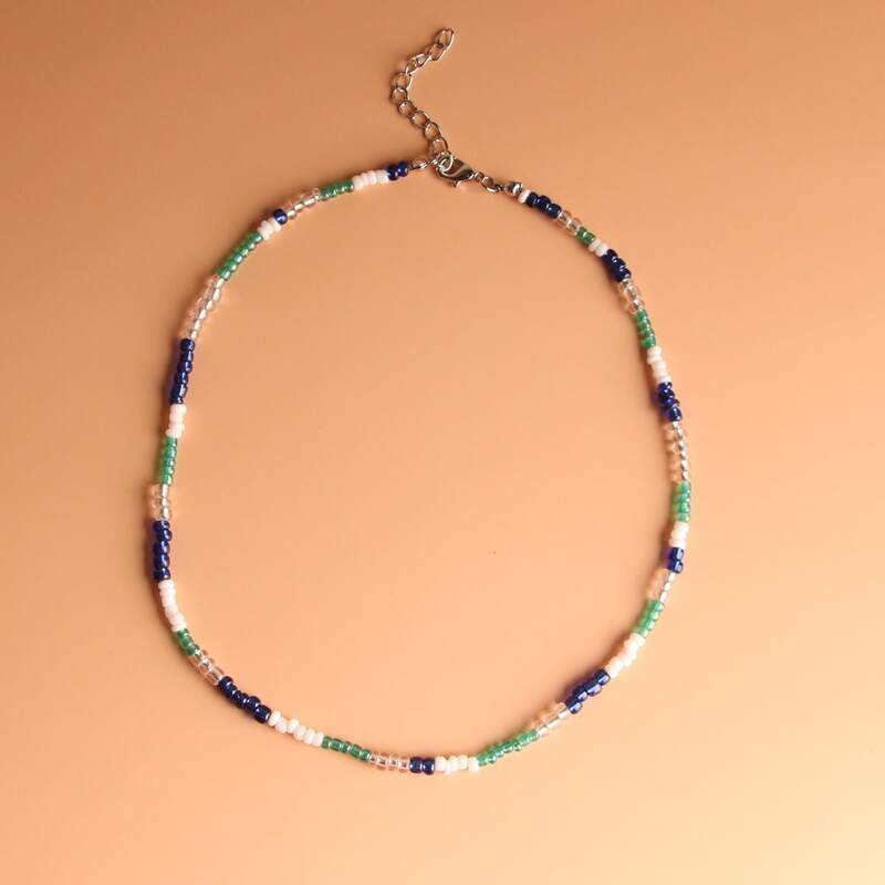 

1pc Beaded Necklace, Multicolor