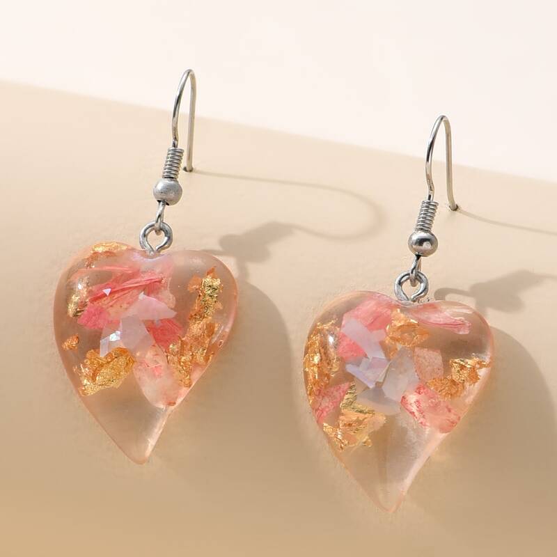 

Heart Drop Earrings, Multicolor