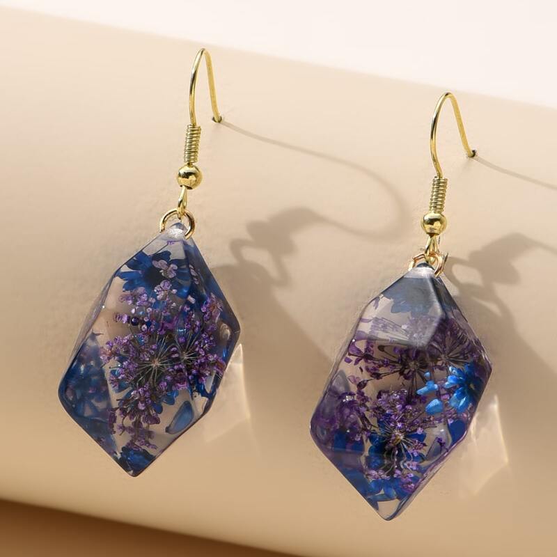 

Flower Drop Earrings, Multicolor