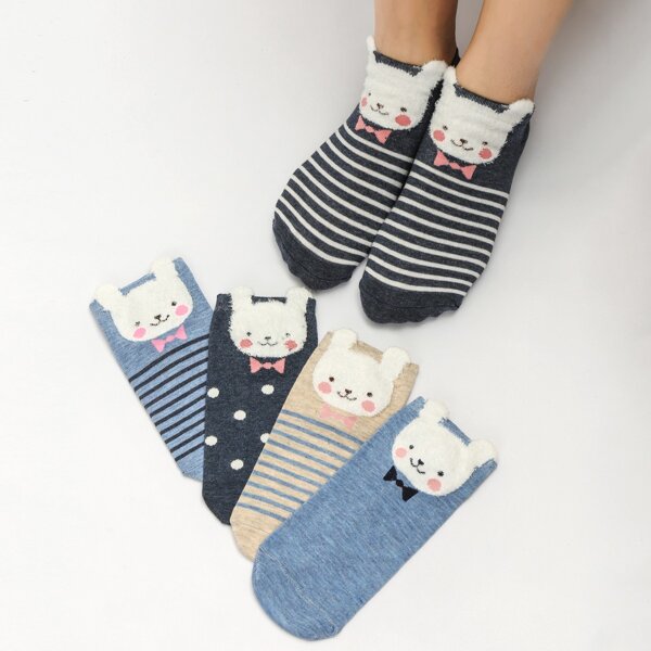 

5pairs Cartoon Graphic Socks, Multicolor
