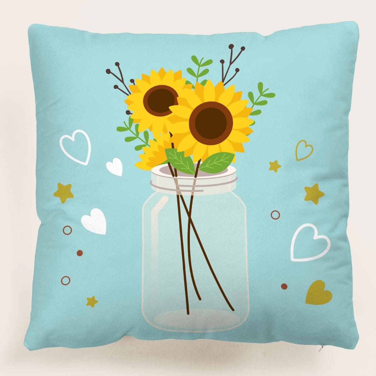 

Sunflower Cushion Cover Without Filler, Multicolor