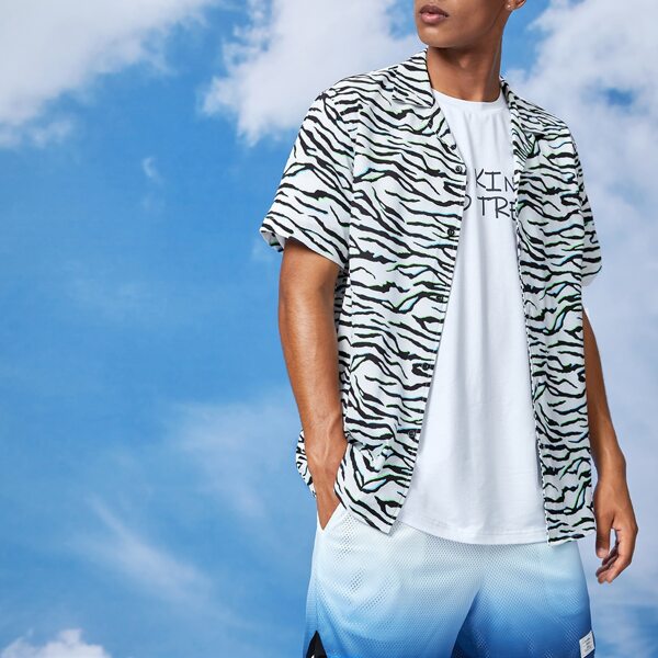 

Men Zebra Striped Shirt, Multicolor