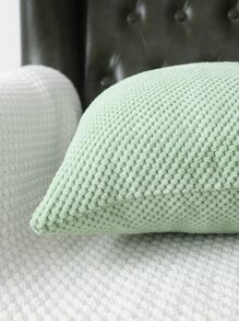 Miater 1pc Solid Color Cushion Cover Without Filler - Green - View 3