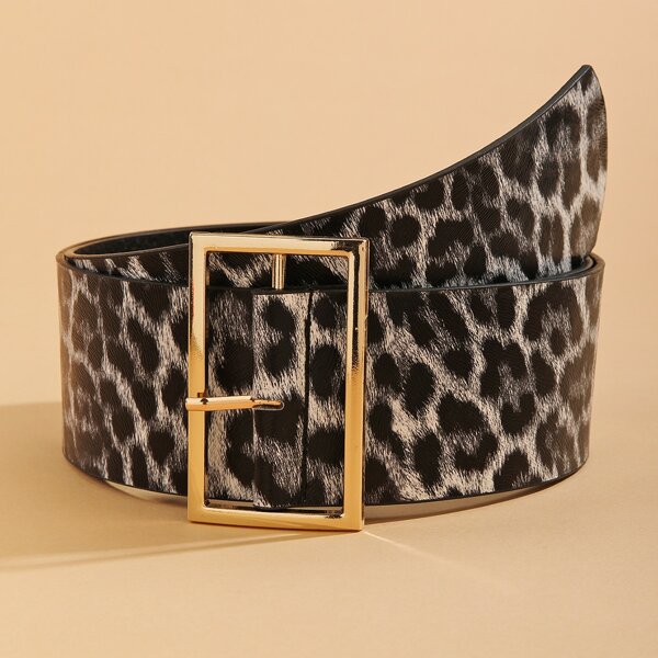 

Rectangle Buckle Graphic Belt, Multicolor