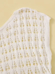 Girls Knitted Cover Up - White - View 4