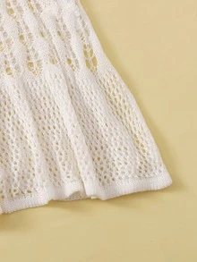 Girls Knitted Cover Up - White - View 5
