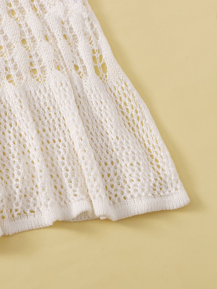 女孩針織罩衫 - 白色 - 查看 5