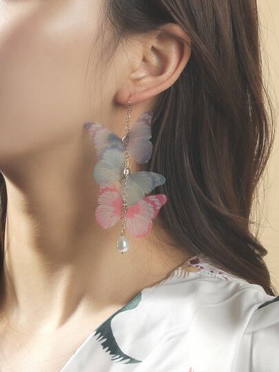 أقراط متدلي بتعليقة فراشة