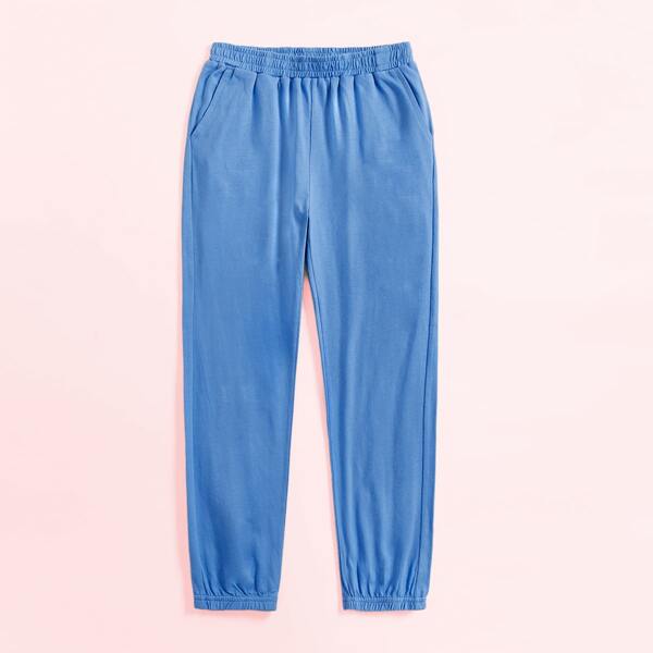 

Toddler Girls 1pc Solid Slant Pocket Sweatpants, Blue