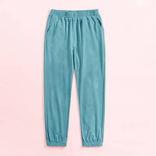 

Toddler Girls 1pc Solid Slant Pocket Sweatpants, Cadet blue