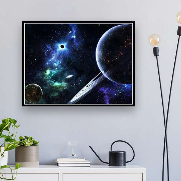 

Planet Print DIY Diamond Unframed Painting, Multicolor