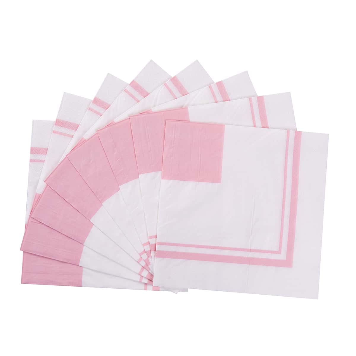 

20pcs Color Block Disposable Napkin, Pink
