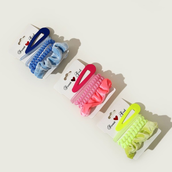 

18pcs Plain Hair Accessory Set, Multicolor