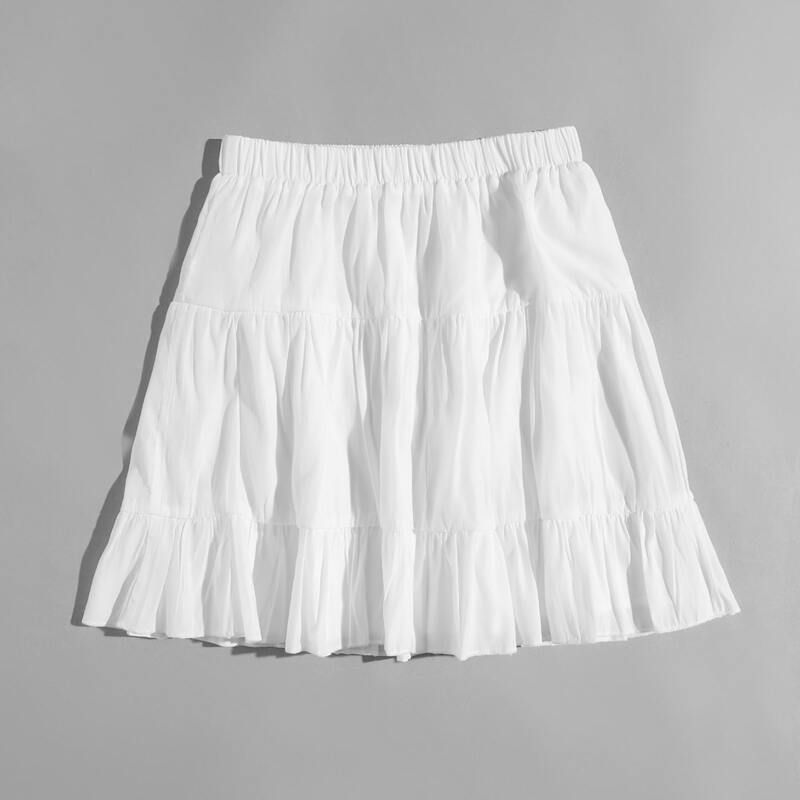 

Solid Mini Skirt, White