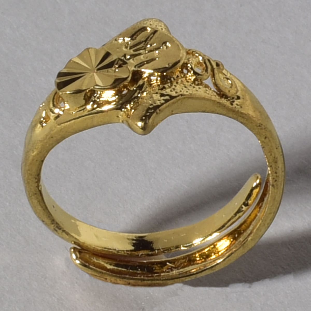 1pc Heart Decor Ring, Gold