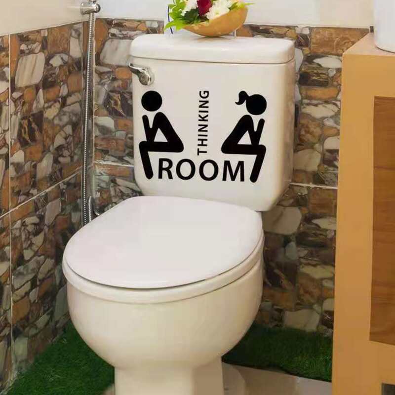

Bathroom Figure Graphic Sticker, Black