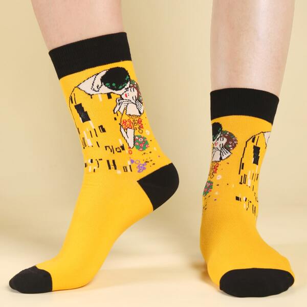 

Figure Graphic Crew Socks, Yellow