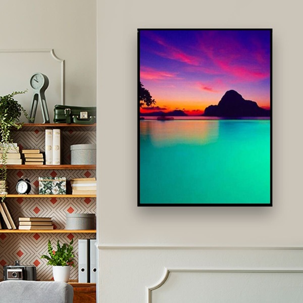 

Landscape Print DIY Diamond Unframed Painting, Multicolor
