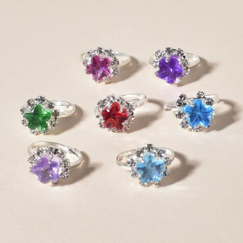 

7pcs Rhinestone Decor Ring, Multicolor