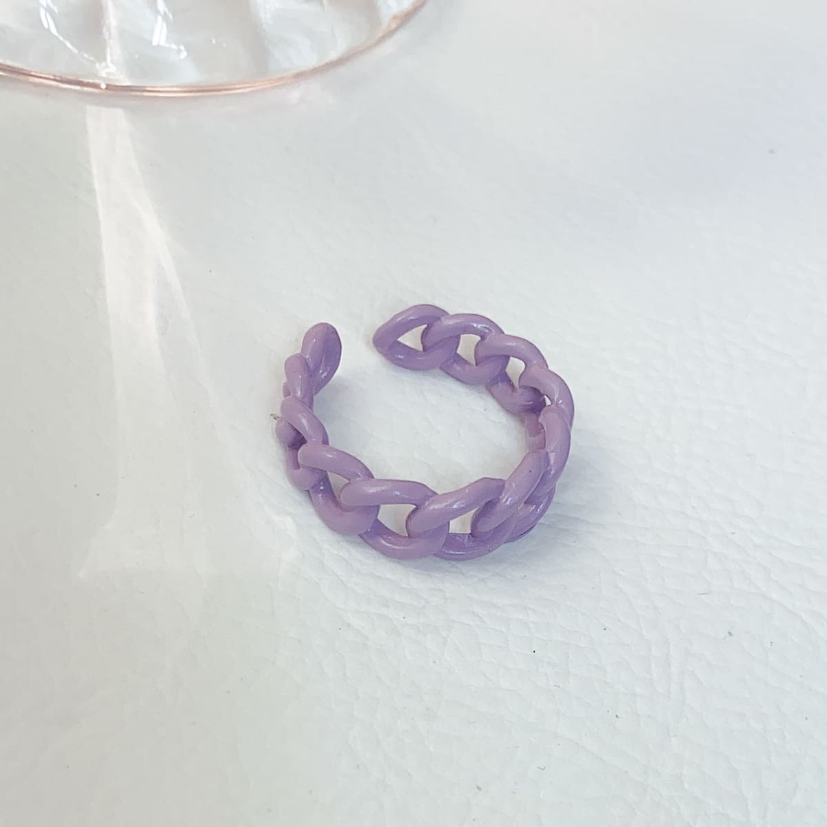 

Chain Design Cuff Ring, Purple