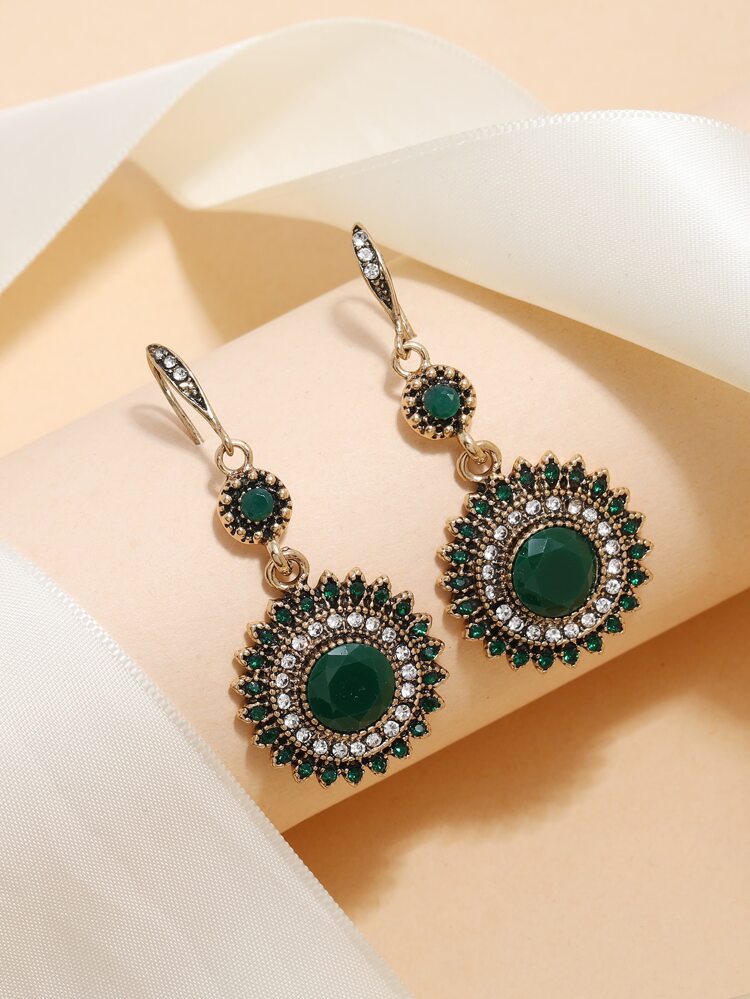 Rhinestone Decor Drop Earrings