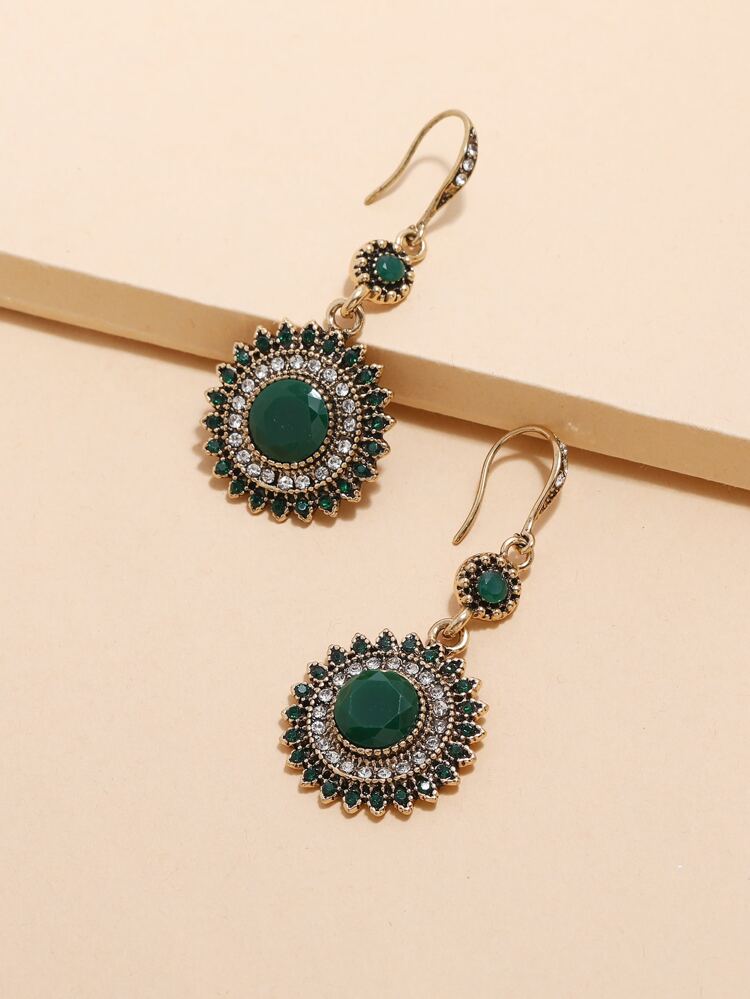 Rhinestone Decor Drop Earrings