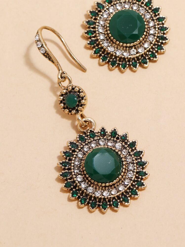 Rhinestone Decor Drop Earrings