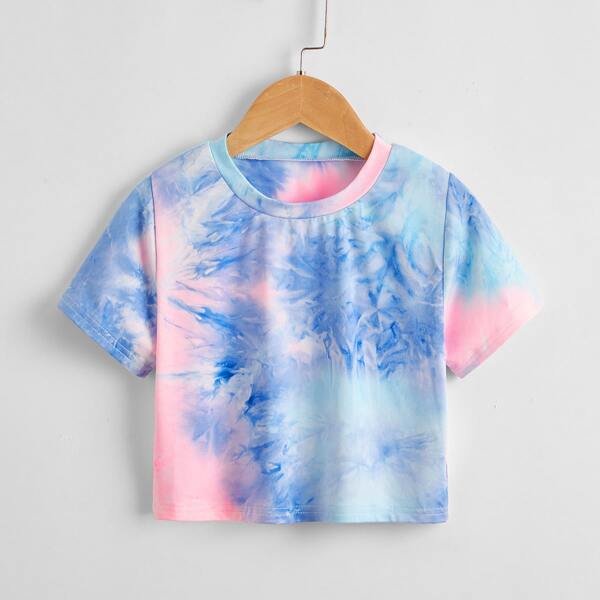 

Toddler Girls Tie Dye Print Tee, Multicolor