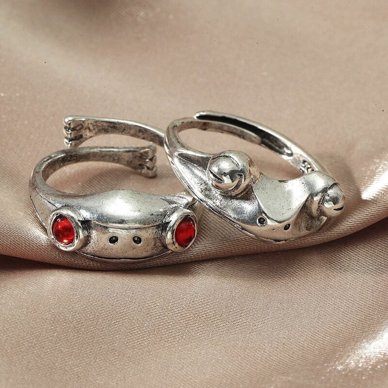 

2pcs Frog Design Ring, Silver