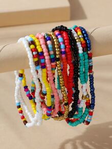 12pcs Beaded Bracelet - Multicolor - View 2