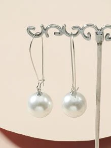 Aretes De Decoración De Perlas Falsas - Blanco - Ver 2