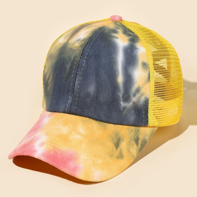 

Tie Dye Contrast Mesh Baseball Cap, Multicolor