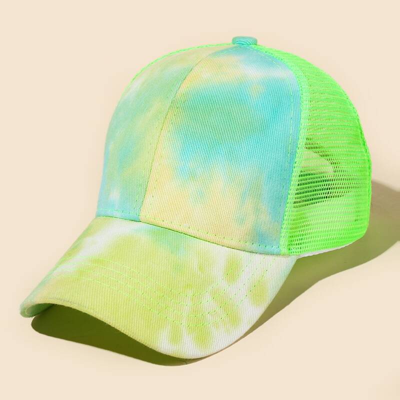 

Tie Dye Contrast Mesh Baseball Cap, Multicolor
