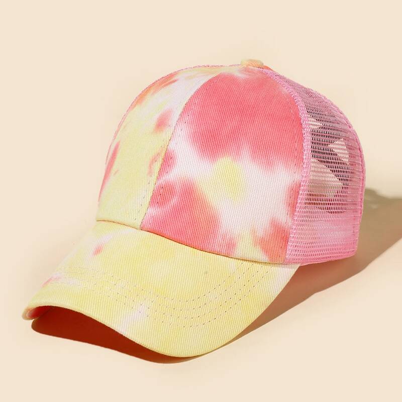 

Tie Dye Contrast Mesh Baseball Cap, Multicolor
