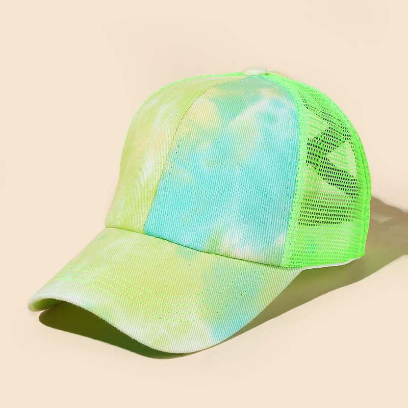 

Tie Dye Contrast Mesh Baseball Cap, Multicolor